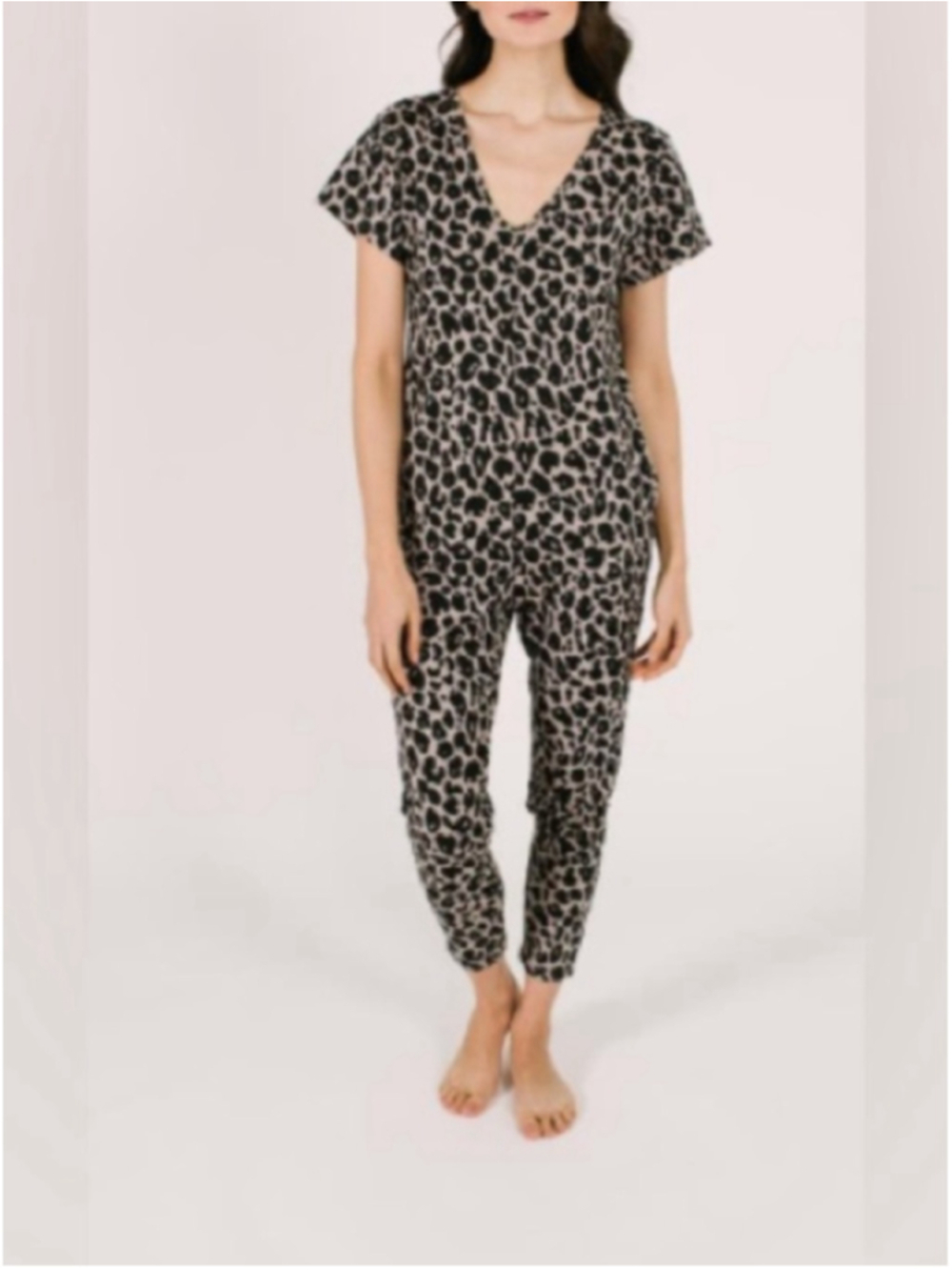 Smash + Tess The Sunday Romper Lexi Leopard lounge comfort wear slumber sz xs